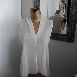 LAPIS DOTTED SWISS SEMI SHEER TUNIC TOP